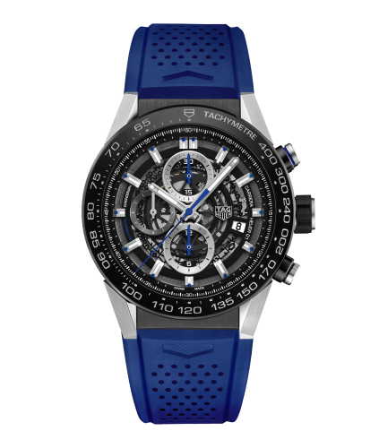 TAG Heuer Carrera Calibre Heuer 01 45 Stainless Steel / Skeleton / Rubber / Blue Touch